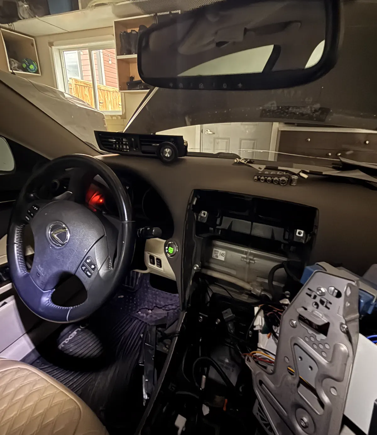 2011 Lexus IS250 CarPlay and backup camera installation preparation
